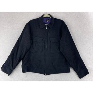 Needles Sports Jacket Mens Medium Black Animal Jaquard Full Zip Long Sleeve New
